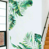 Wall Sticker PVC Green Tropical Leaves Plant Decal Nursery Art Home Decoration