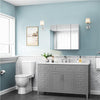 Bathroom Mirror Cabinet Wall-Mounted Storage with 3 Doors for Laundry Room White
