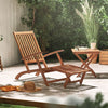 Wooden Steamer Chair with Cushion Outdoor Garden Patio Seat