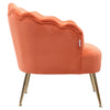 Velvet Fabric Scallop Back Chair Lounge Occasional Accent Sofa Armchair 5 Styles
