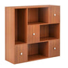 WOODEN 8 CUBE STORAGE UNIT CUPBOARD BOOKCASE SHELVING DISPLAY SHELVES W/4 DOORS