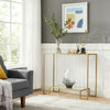 Mid-Century Modern Console Table Luxury Gold Glass Metal Hall Side Large Shelf