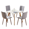 4 Pcs Fabric Dining Chairs Padded Metal Legs Kitchen Lounge Home Office UK Grey