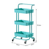 3 Tier Slim Kitchen Storage Trolley Cart Rack Tray Shelf Rolling Wheel W/ Handle