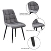 Set of 2 Blue Grey Velvet Dining Chairs Dinning Kitchen Room Metal Leg Padded