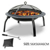 Fire Pit Black Steel Patio Foldable Garden Heater Outdoor Folding BBQ Camping UK