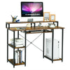 Wooden Computer Desk Writing Table Workstation W/ Monitor Stand & Keyboard Tray