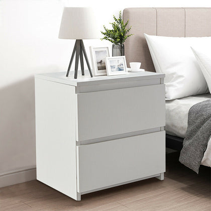 Modern White Bedside Table Cabinet Chest of Drawers Nightstand With 2 Drawers UK