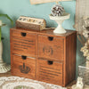 Retro Wall/Desktop Wooden Drawers Storage Cabinet Organiser Cosmetic Jewelry Box