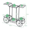 Metal Garden Cart Stand 6 Tier Flower Pot Plant Holder Home Patio Display Rack