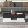 Modern Coffee Table with Storage Drawers High Gloss Side Sofa Table Living Room