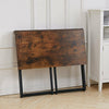 Vintage Industrial Metal Wooden Computer Desk Home Office Study Table Foldable