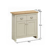 Compact 2 Doors 2 Drawer Sideboard Storage Cabinet Cupboard Cream Oak