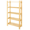 SOLID WOODEN STORAGE SHELF 3 & 5 TIER SHELVING UNIT, GARAGE, HOME SHED, BOOKCASE