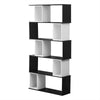 S Shape 5 Tier Bookshelf Bookcase Storage Unit Movable Cube Ladder Shelf Black