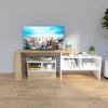 TV Unit TV Cabinet Extendable Adjustable Direction Wood Modern White and Oak