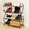 4 Tier Iron Shoe Rack Living Room Hallway Footwear Storage Shelf Organiser Unit