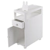 Bathroom Slim Floor Cabinet Narrow Wooden Storage Cupboard Toilet With Drawers