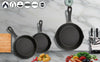 3PCS Cast Iron Non Stick Frying Pan Pre Seasoned BBQ Griddle Skillet Grill Set