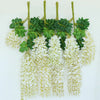 Artificial Silk Fake Wisteria Flowers Garland Vine Hanging for Garden Shop Bar