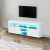 Modern TV Unit Cabinet Stand LED Light High Gloss Doors and Matt body Storage
