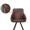 2 Pcs Faux Leather Dining Chairs Armchairs Office Kitchen Brown Grey Industrial