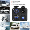 4 Gang ON-OFF Toggle Switch Panel 2 USB 12V Fit Marine Truck Camper Cars Boat UK