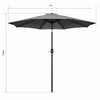 Mondeer 2.7M/3M Garden Parasol Umbrella Round Sun Shade Crank Tilt Red/Beige