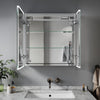 LED Bathroom Mirror Cabinet With Bluetooth Speaker Shaver Socket Dimmable Lights