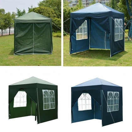 2x2m Sides Marquee Gazebo Tent Garden Party Waterproof Canopy Shelter Windbar