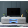 Grey/White Large TV Unit Stand Cabinet High Gloss Drawers Storage LED Sideboard