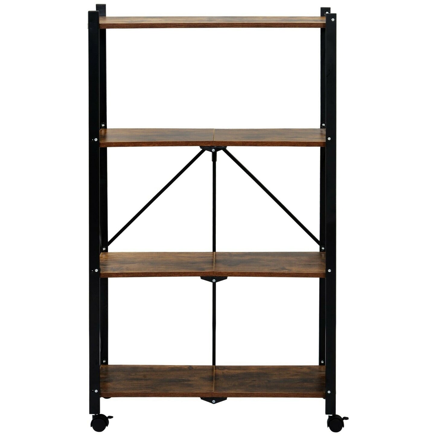 4-Tier Foldable Bookcase Ladder Shelf Bookshelf Plant and Flower Stand Storage