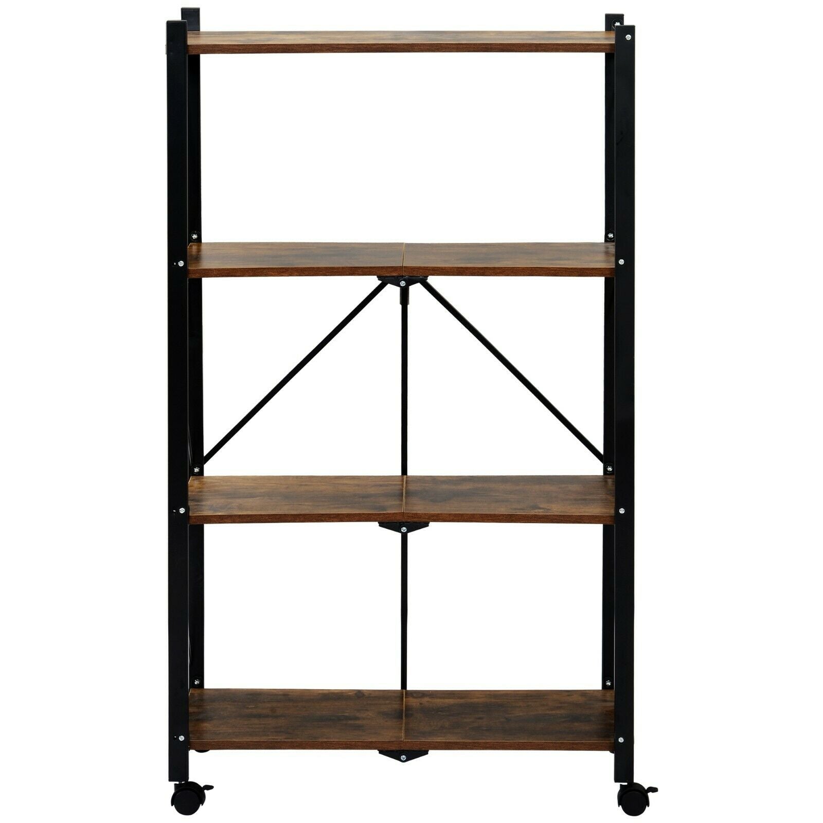 4-Tier Foldable Bookcase Ladder Shelf Bookshelf Plant and Flower Stand Storage