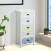 Storage Chest Unit 5 Drawer Retro Style Bedroom Desktop Wood White Entryway