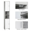 Slim Bathroom Cabinet Tall Narrow Storage Cupboard Wooden Tallboy Floor Standing