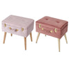 Velvet Footstool Make Up Case Storage Nail Jewelry Cosmetic Vanity Beauty Box UK