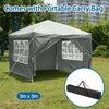 3 x 3m Gazebo Outdoor Marquee Pop Up Canopy Wedding Garden Party Tent Pavilion