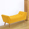 Chenille Bed End Side Chaise Lounge Sofa Window Seat Arm Bench Wooden Leg Chair