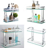 Alu Bath Showering Shelf Storage Rack Glass Corner Wall Holder Caddy Organizers