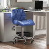 Computer Office Chair Cushioned Home Chrome Leather Swivel Small Adjustable Desk