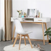 4pcs Dining Chairs Soft Padded Seat w/Beech Wooden Legs Home/Kitchen/Cafe White (White)