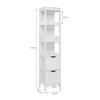Mondeer Bathroom Tall Cabinet Storage Unit Organizer Tower with Shelves White