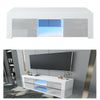 Modern TV Unit Stand White Cabinet Wood Matt & High Gloss Doors Sideboard LED