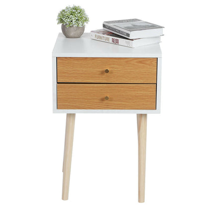 2 Drawer Wooden Bedside Table Cabinet Nightstand Storage Bedroom Furniture UK