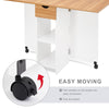 Mondeer Mobile Drop Leaf Table Folding Dining Table with 1 Drawer White & Oak