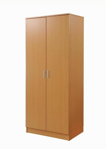 2 Door Double Wardrobe In Beech - Bedroom Furniture Storage Cupboard