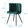 2pcs Dining Chairs Set Velvet Cushion Padded Metal Legs Dressing Makeup Chair
