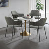 2* Grey Fabric+PU Armchairs Dining Chairs Kitchen Dining Room Modern Office
