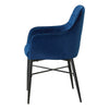 Pair Luxury Blue Velvet Dining Chairs Dining Room Kitchen Chairs Tub Chairs