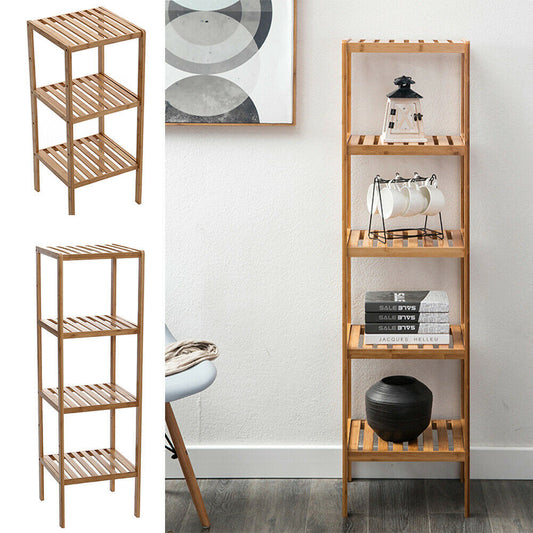 2/3/4 Tier Bamboo Plant Pot Stand Holder Rack Shelf Display Organiser Bookcase
